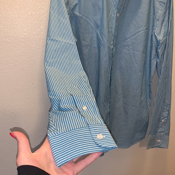 Old Navy blue striped sim fit the Signiture button Down shirt - Picture 3 of 6